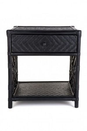 Chippendale 1 Drawer Bedside Table, Black or White