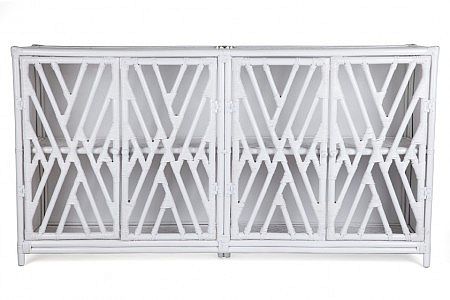 Chippendale 4 Door Cabinet, White or Black