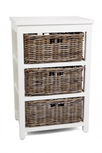 Kubu Grey Storage 3 Drawer Basket