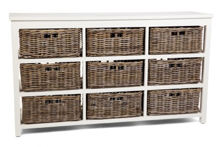 Kubu Grey Storage 9 Drawer Basket