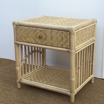Naomi 1 Drawer Bedside Table, Natural, White or Dark Stain